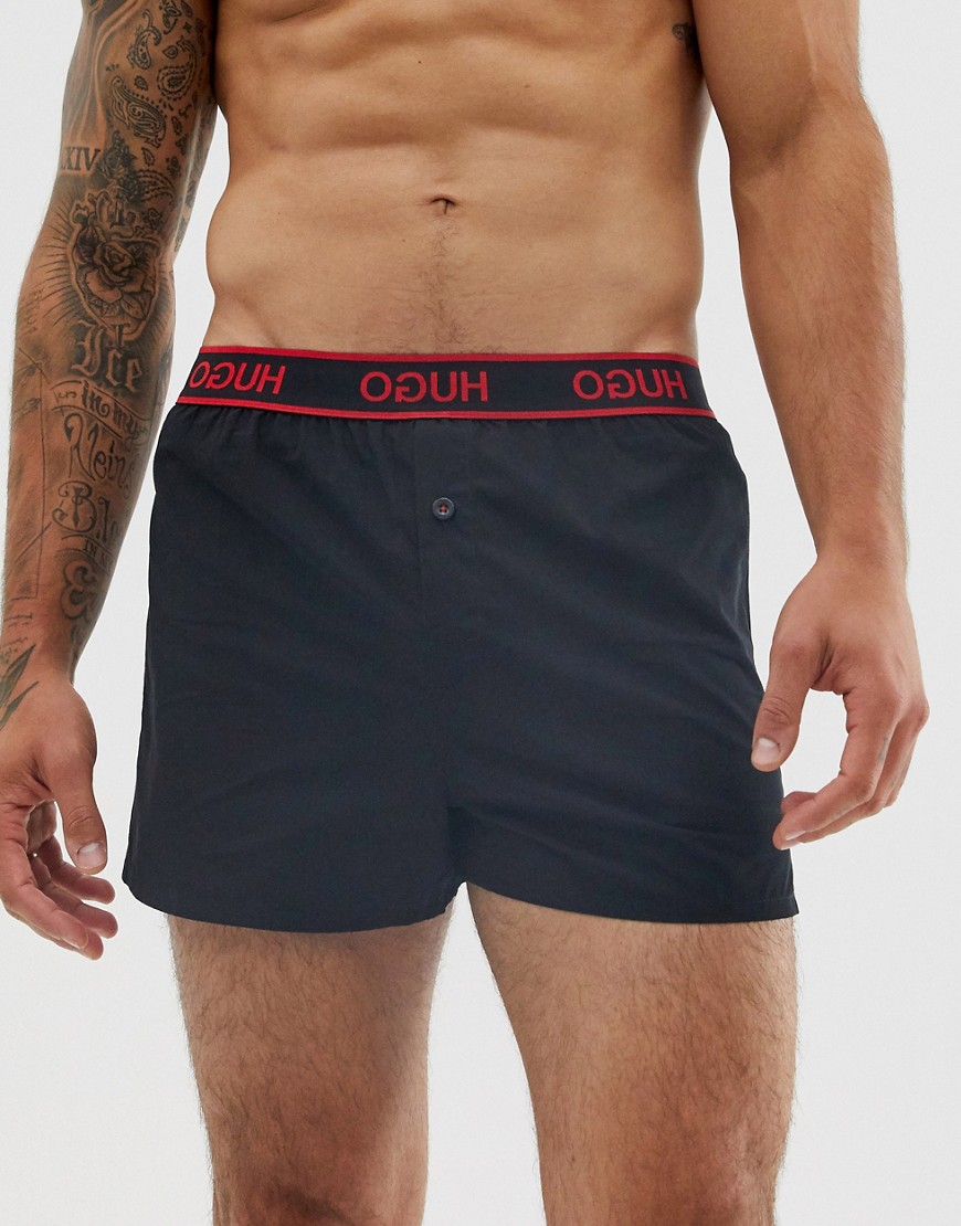 HUGO logo waistband woven boxers