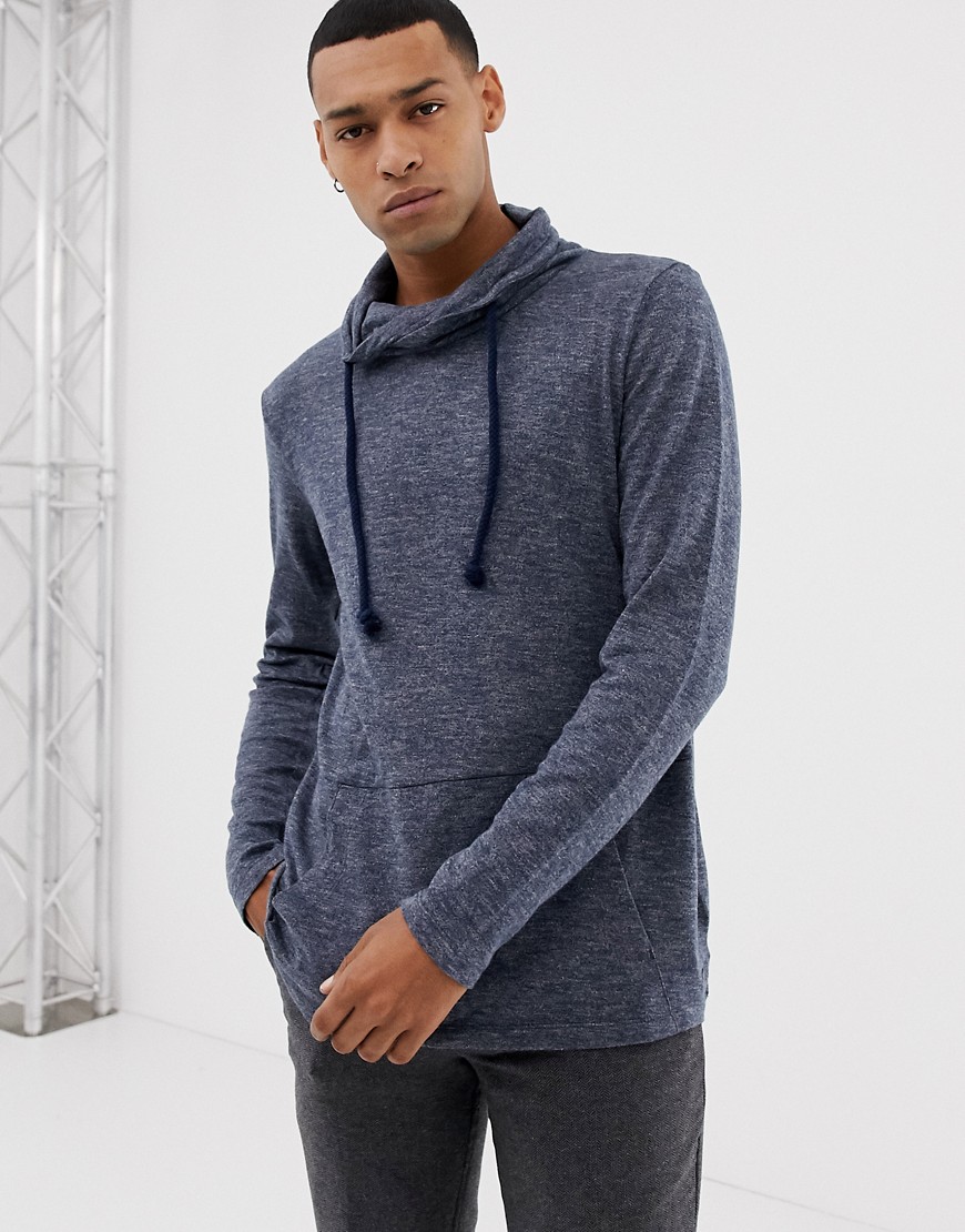 Esprit relaxed shawl collar sweat in navy
