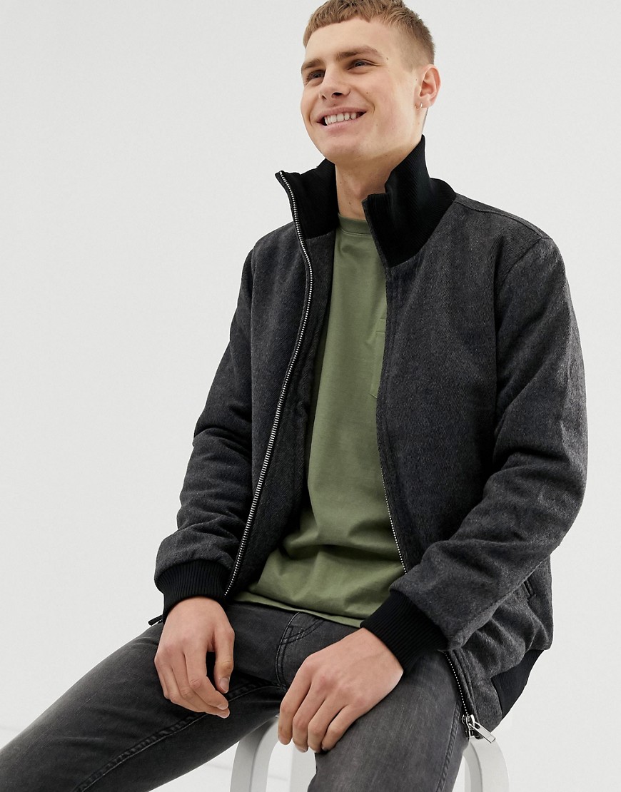 Clean Cut Copenhagen Premium Wool Twill Bomber Jacket
