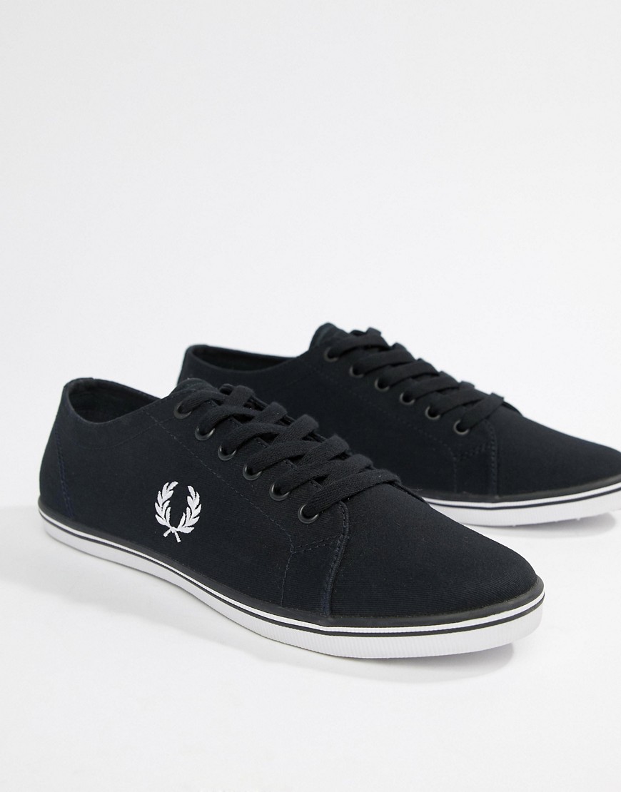 Fred Perry Kingston twill plimsolls in black