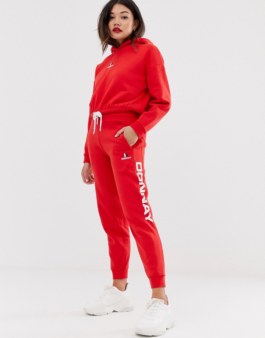Donnay large logo jogger in red