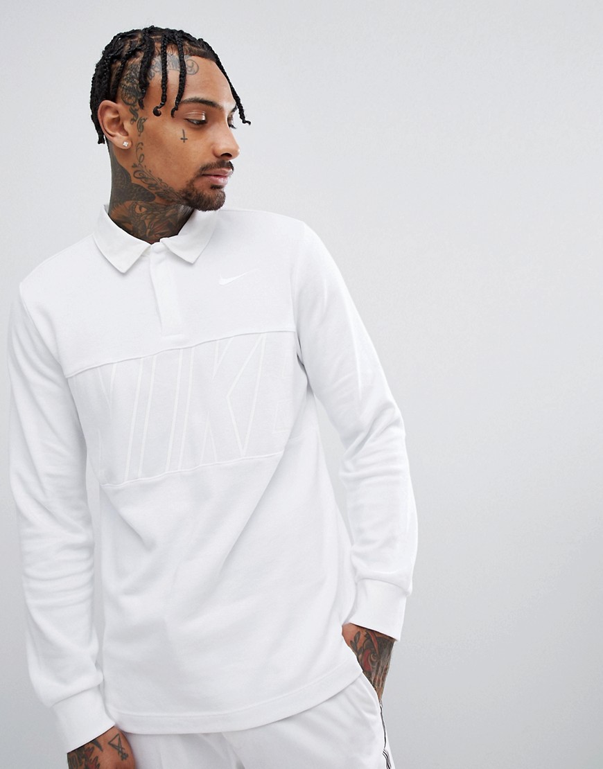 Nike SB Long Sleeve Polo Shirt In White 885847-100