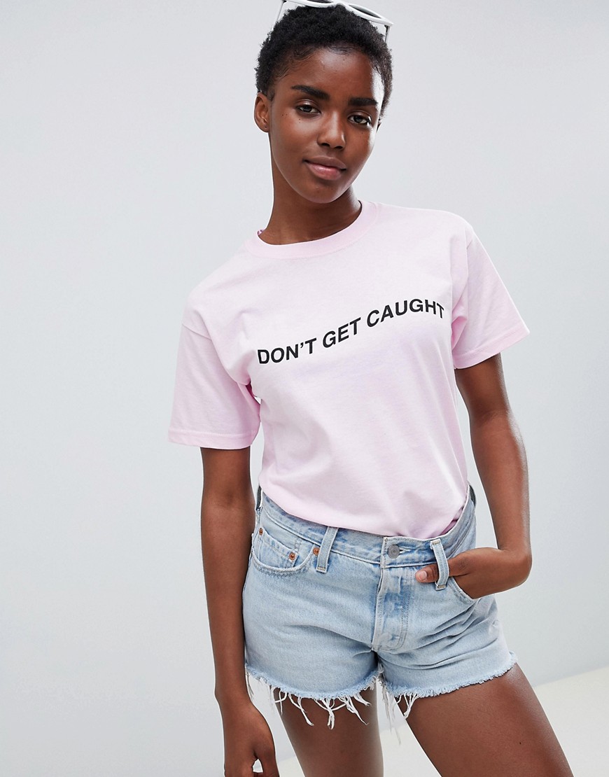 Adolescent Clothing don't get caught t-shirt - Pink/black
