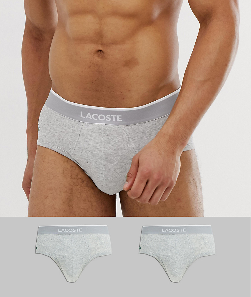 Lacoste Colours Core 2 pack briefs in grey