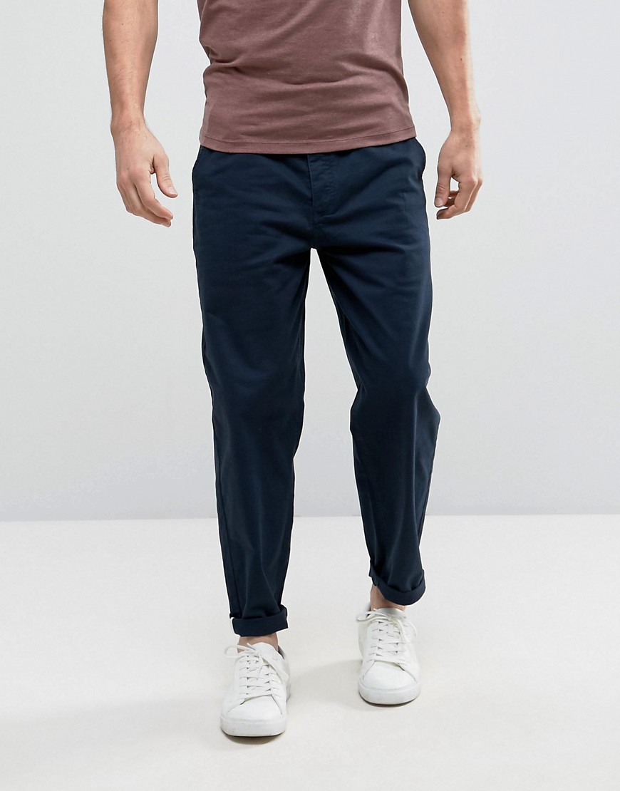Selected Homme Chino in Wide Leg - Dark sapphire