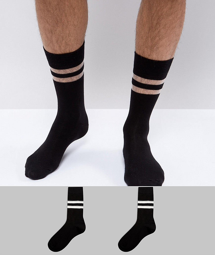 2 пары носков с полупрозрачными полосками ASOS - Мульти 