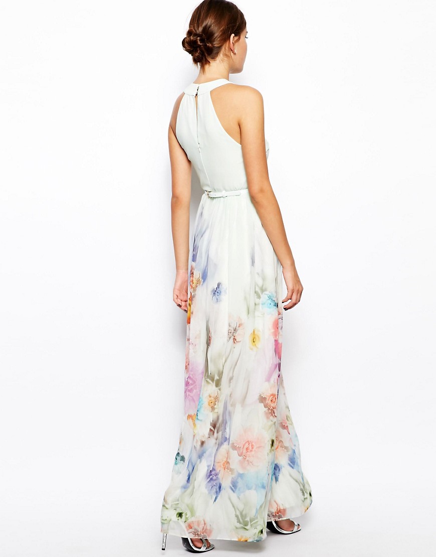Ted Baker | Ted Baker Sugar Sweet Floral Maxi Dress with Leather Belt ...