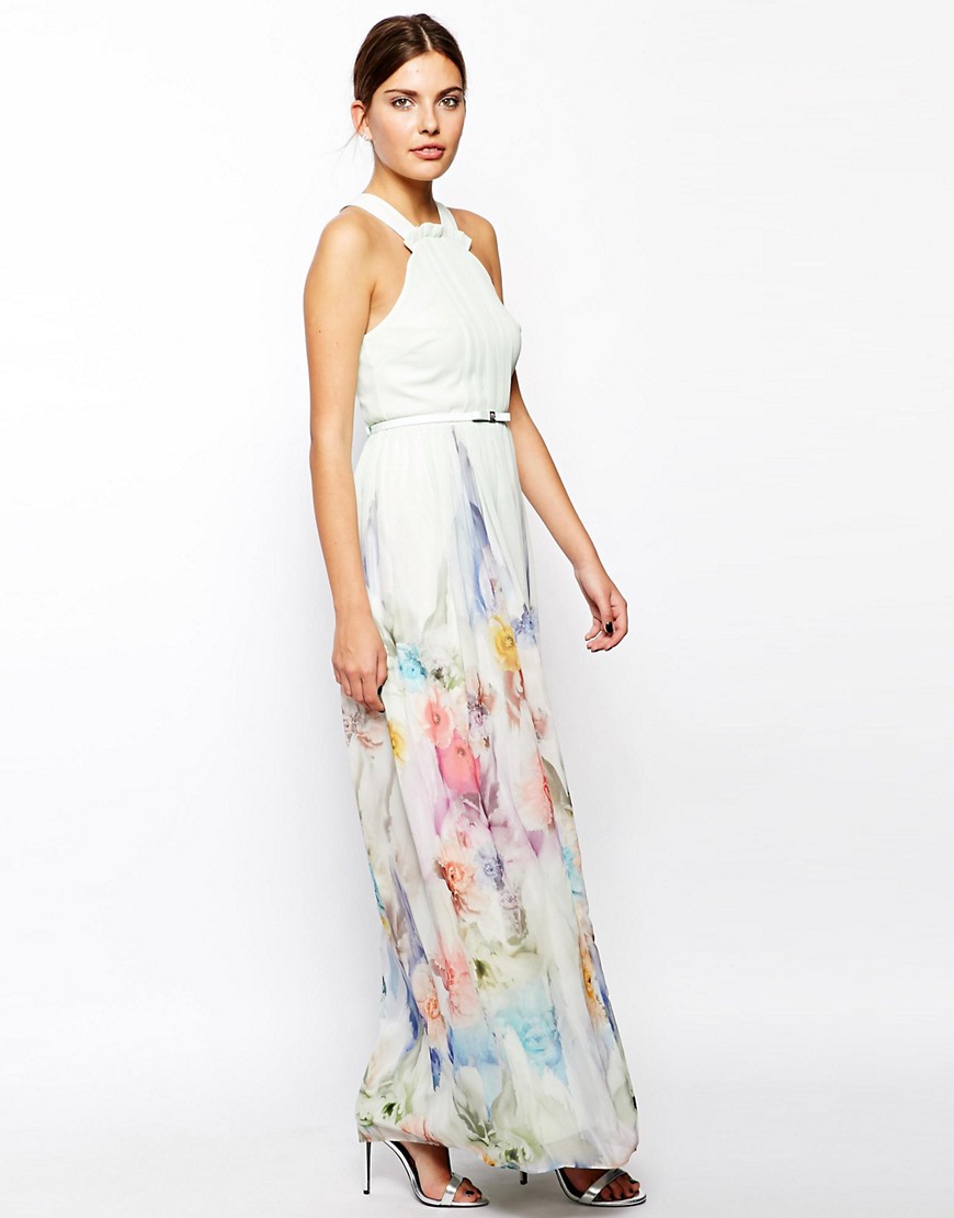 Ted Baker | Ted Baker Sugar Sweet Floral Maxi Dress with Leather Belt ...