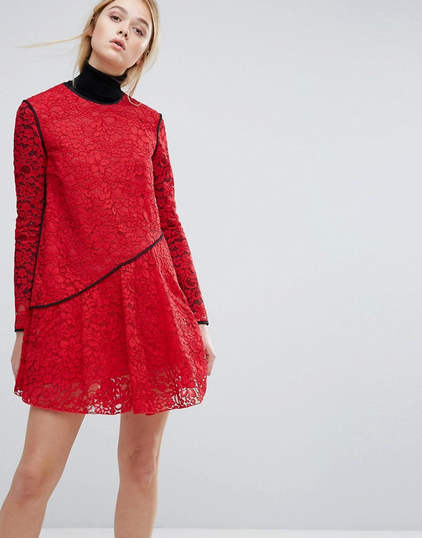 Sportmax Code Bosforo Lace Dress - Red