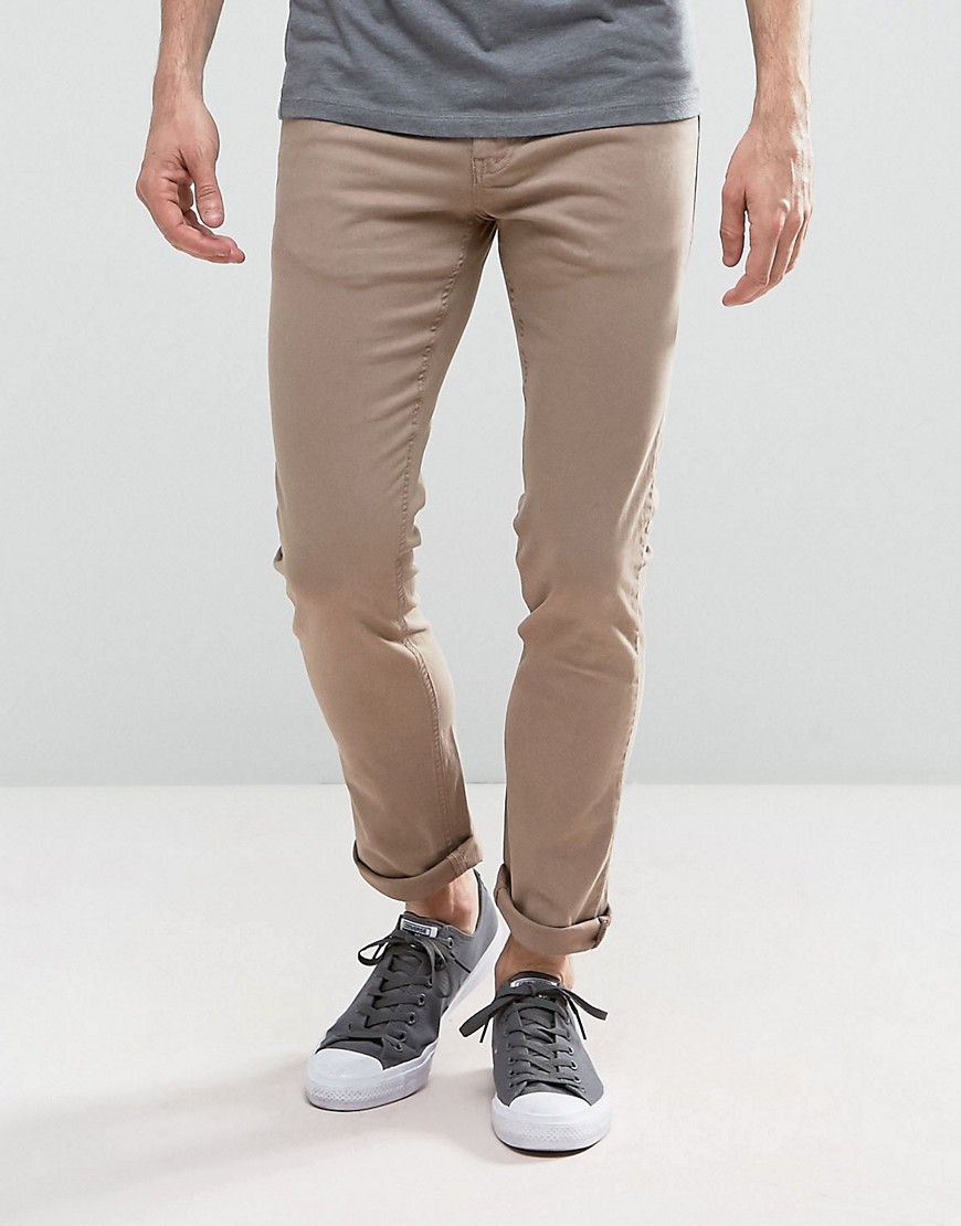 Loyalty and Faith Skinny Fit Jeans with Light Abbrasions in Stone - Stone