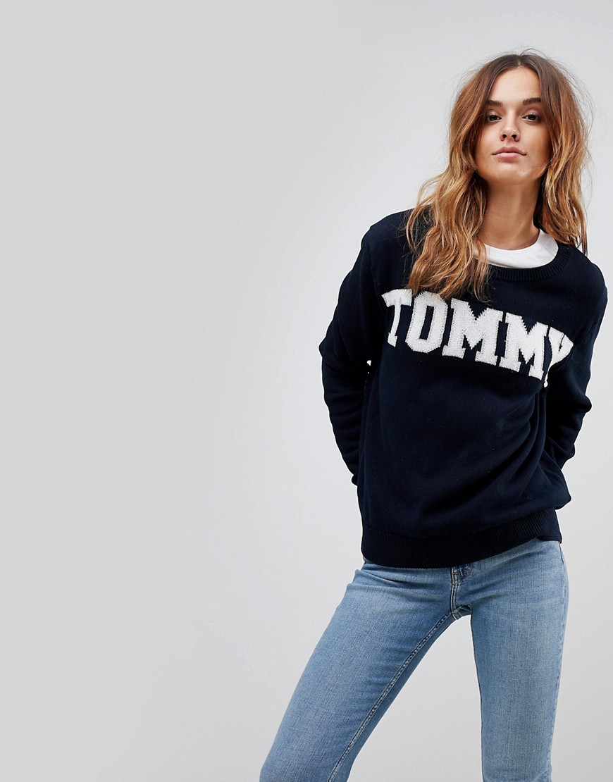 Tommy Hilfiger Logo Knitted Jumper - Midnight black