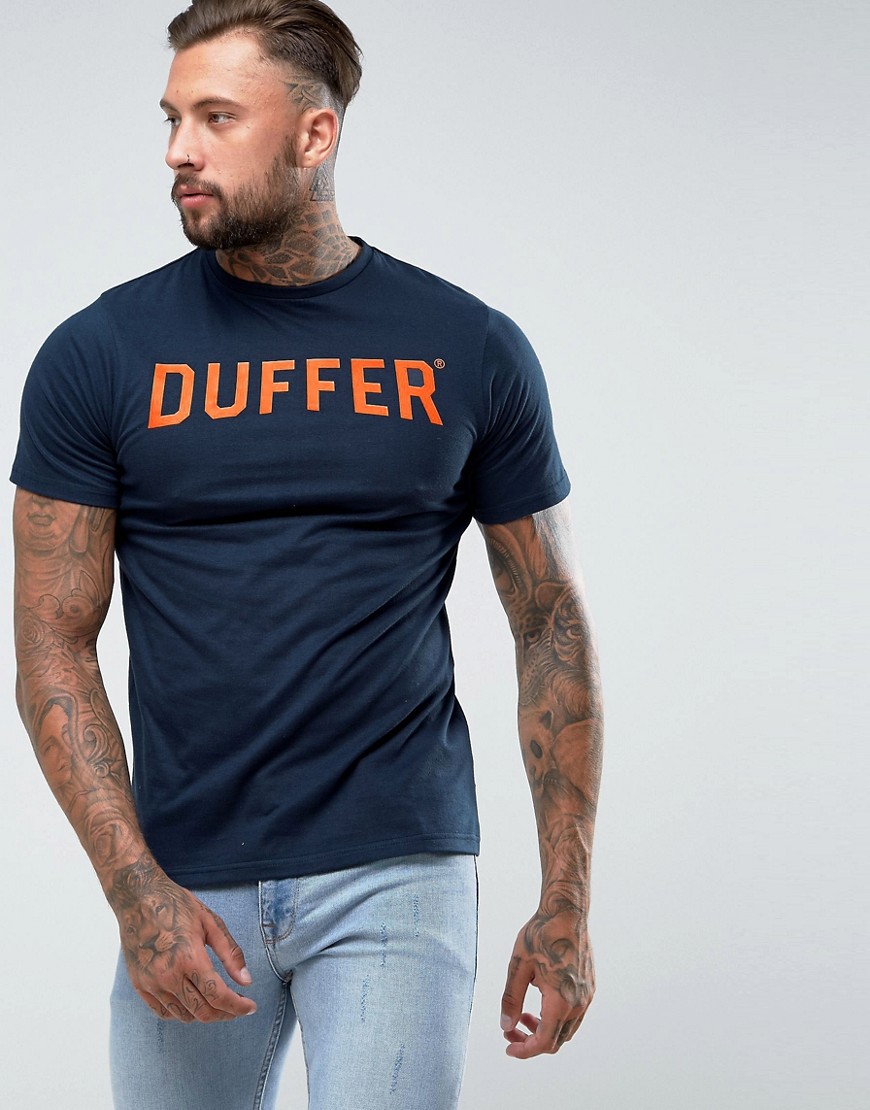 Duffer Logo T-Shirt In Navy - Navy