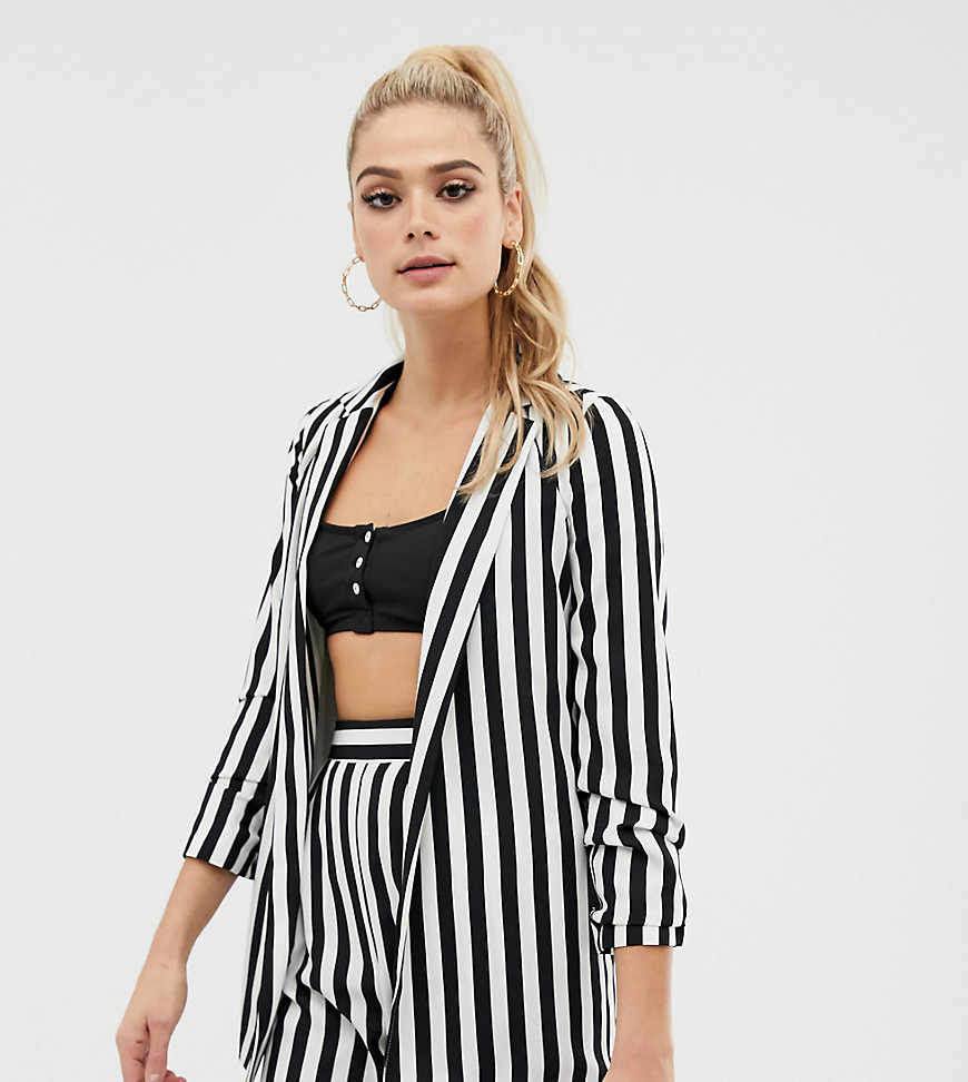ASOS DESIGN Tall relaxed suit blazer in bold mono stripe