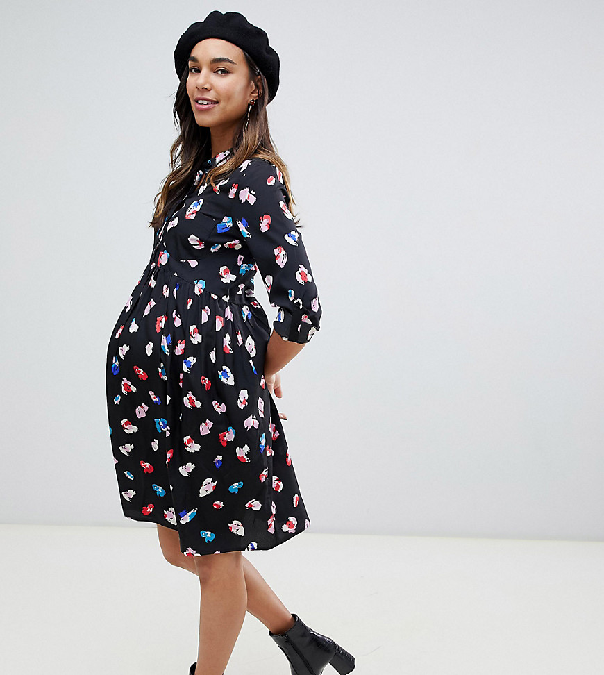 New Look Maternity shirt dress in abstract animal