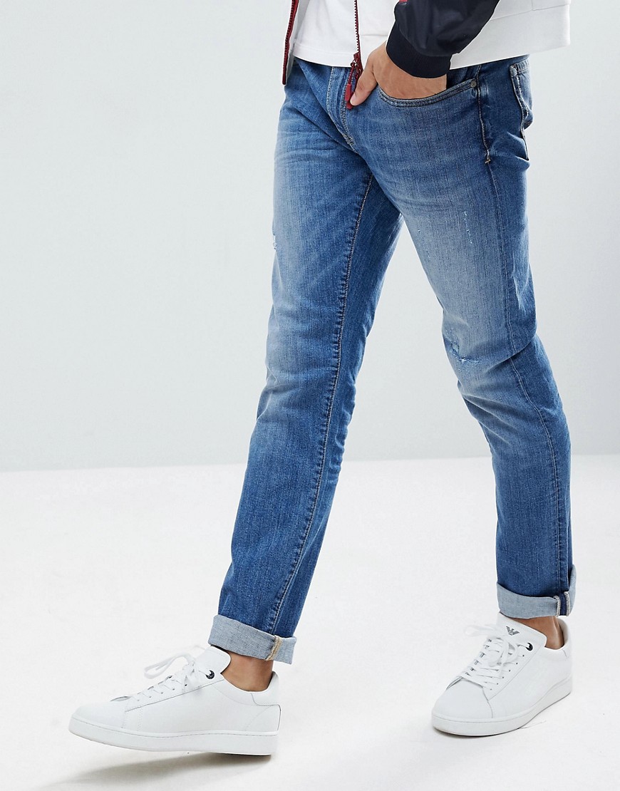 Armani Exchange J13 Slim Fit Light Wash Stretch Jeans - 1500