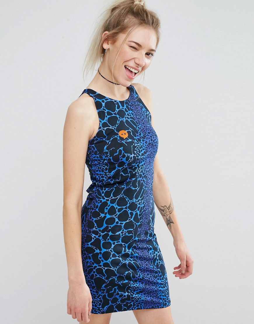 Illustrated People Bodycon Dress - Blue