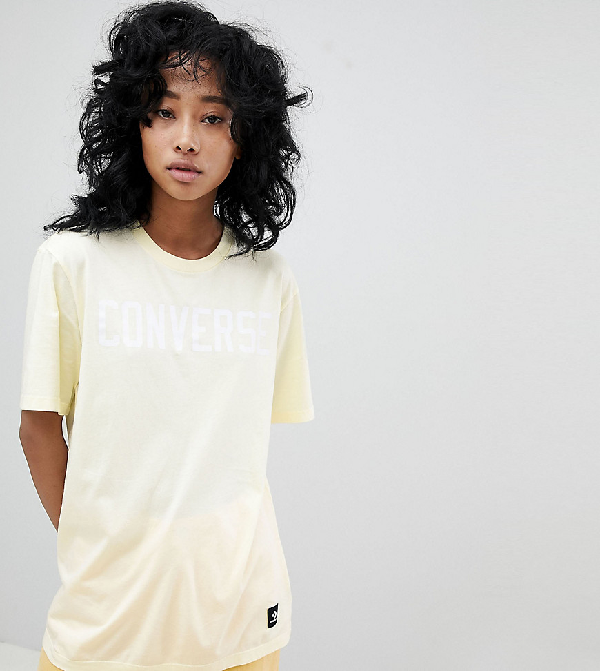 Converse Premium Essentials Logo T-Shirt In Lemon