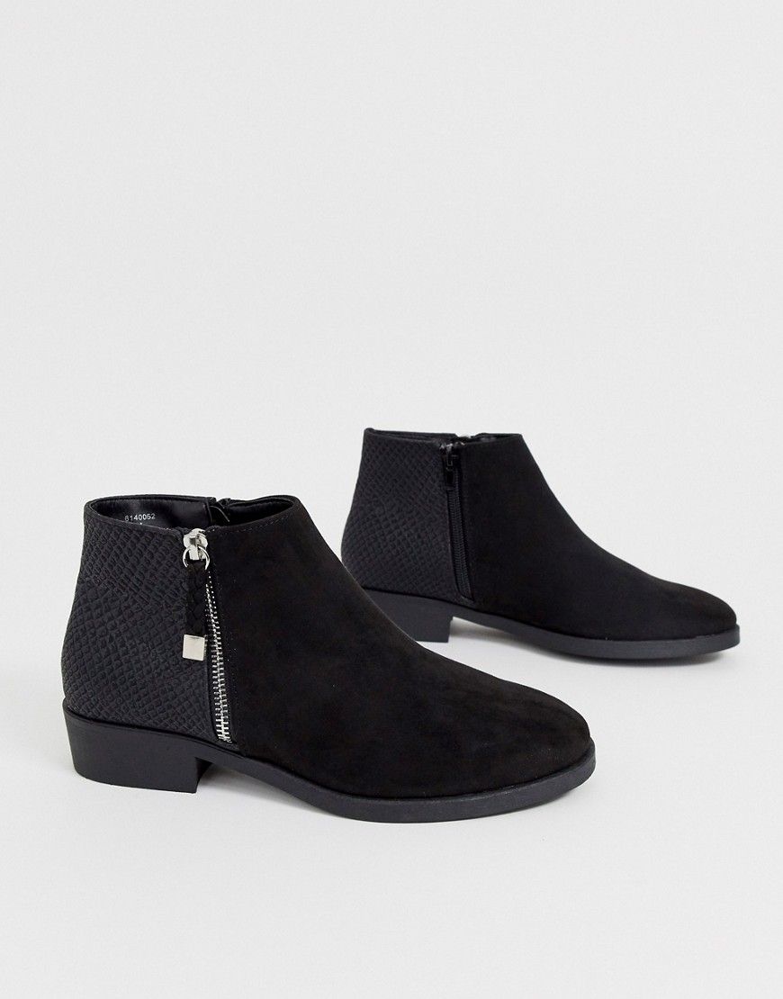 New Look chelsea flat ankle boots in black