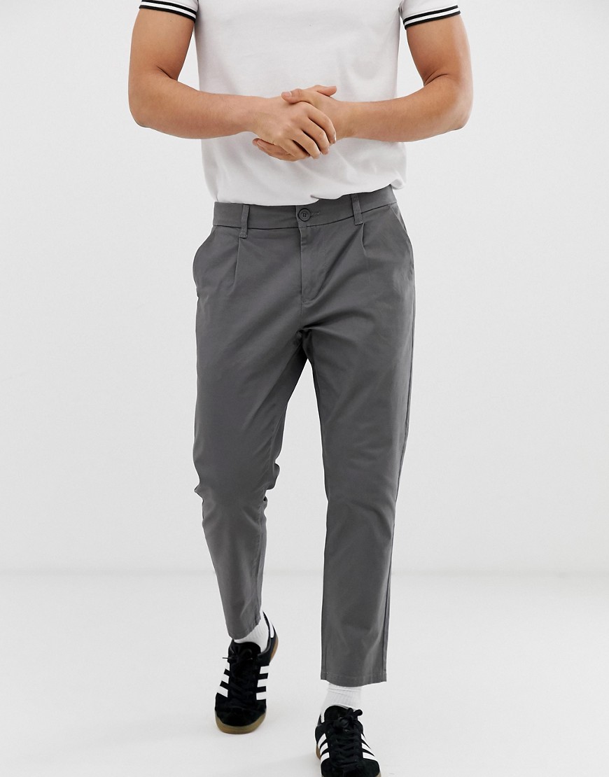 Only & Sons cropped chinos in grey