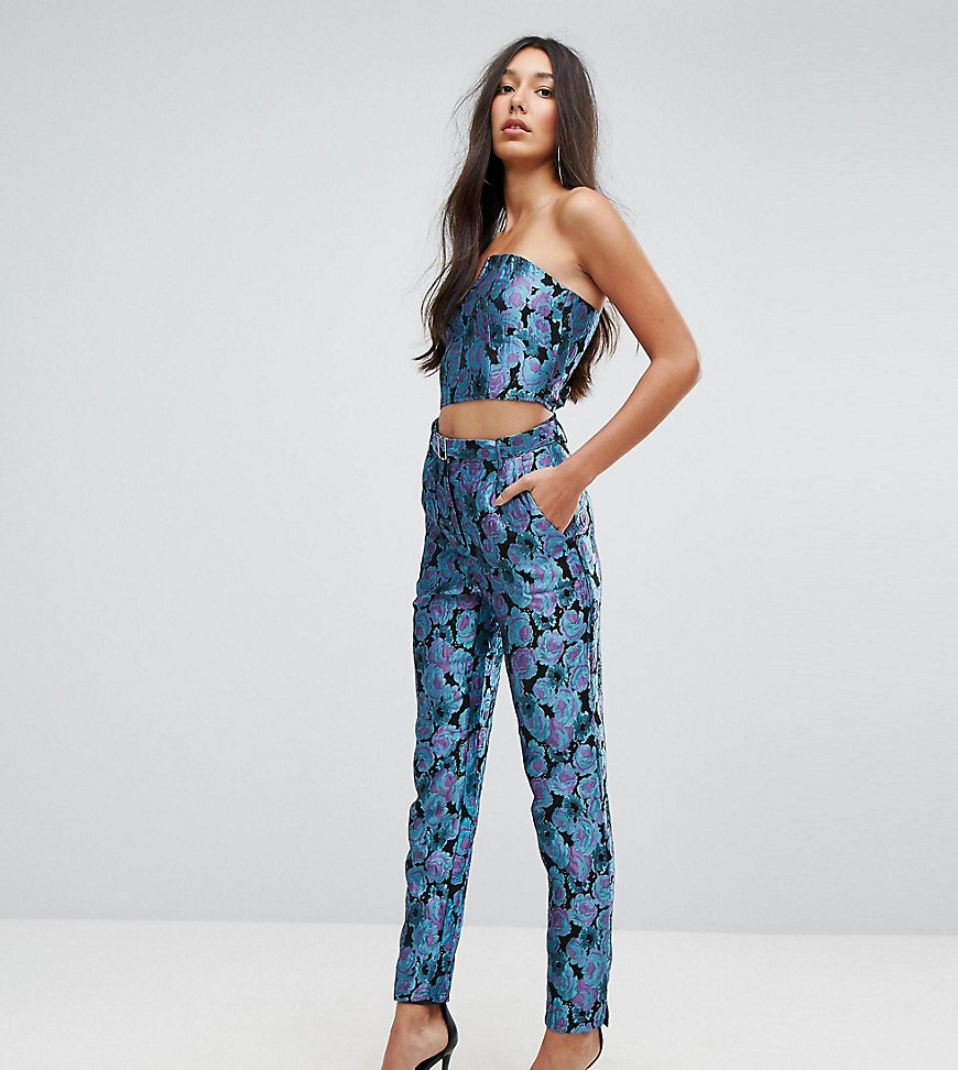 Missguided Tall Floral Brocade Cigarette Trousers