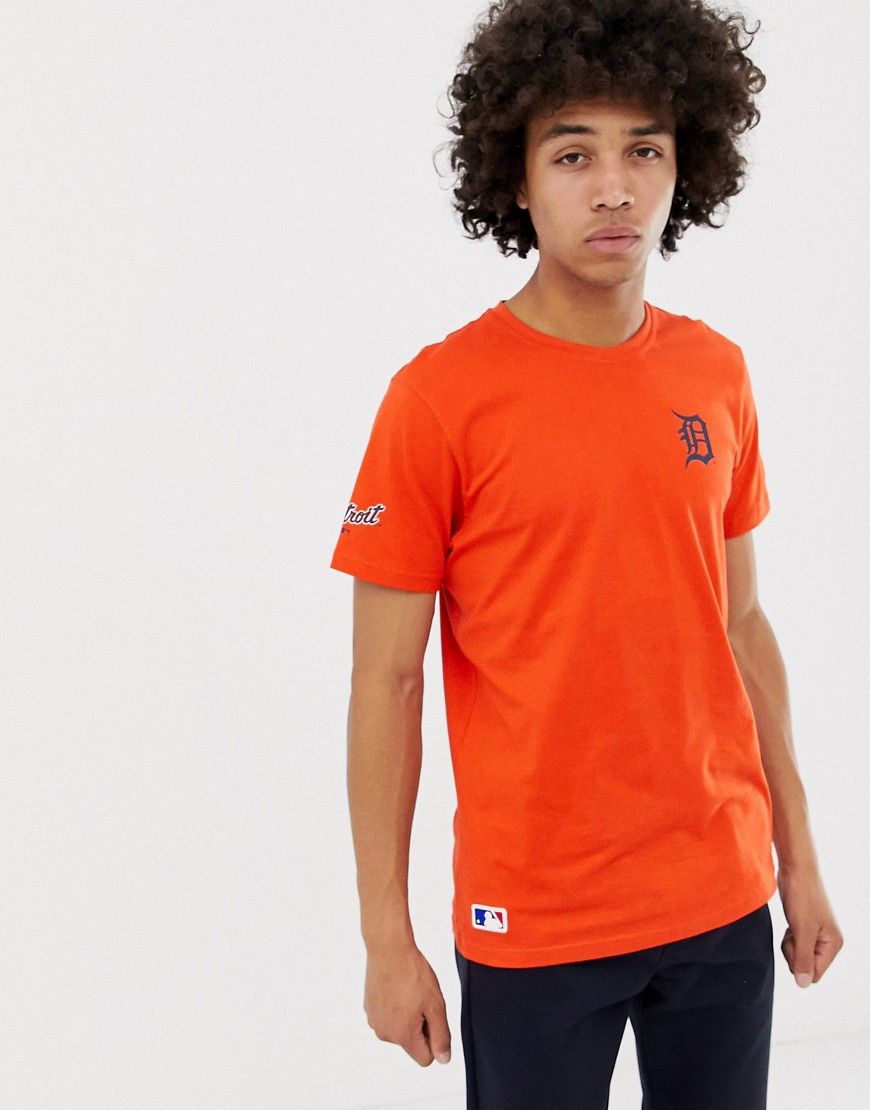 New Era MLB Detroit Tigers T-Shirt With Small Logo In Orange