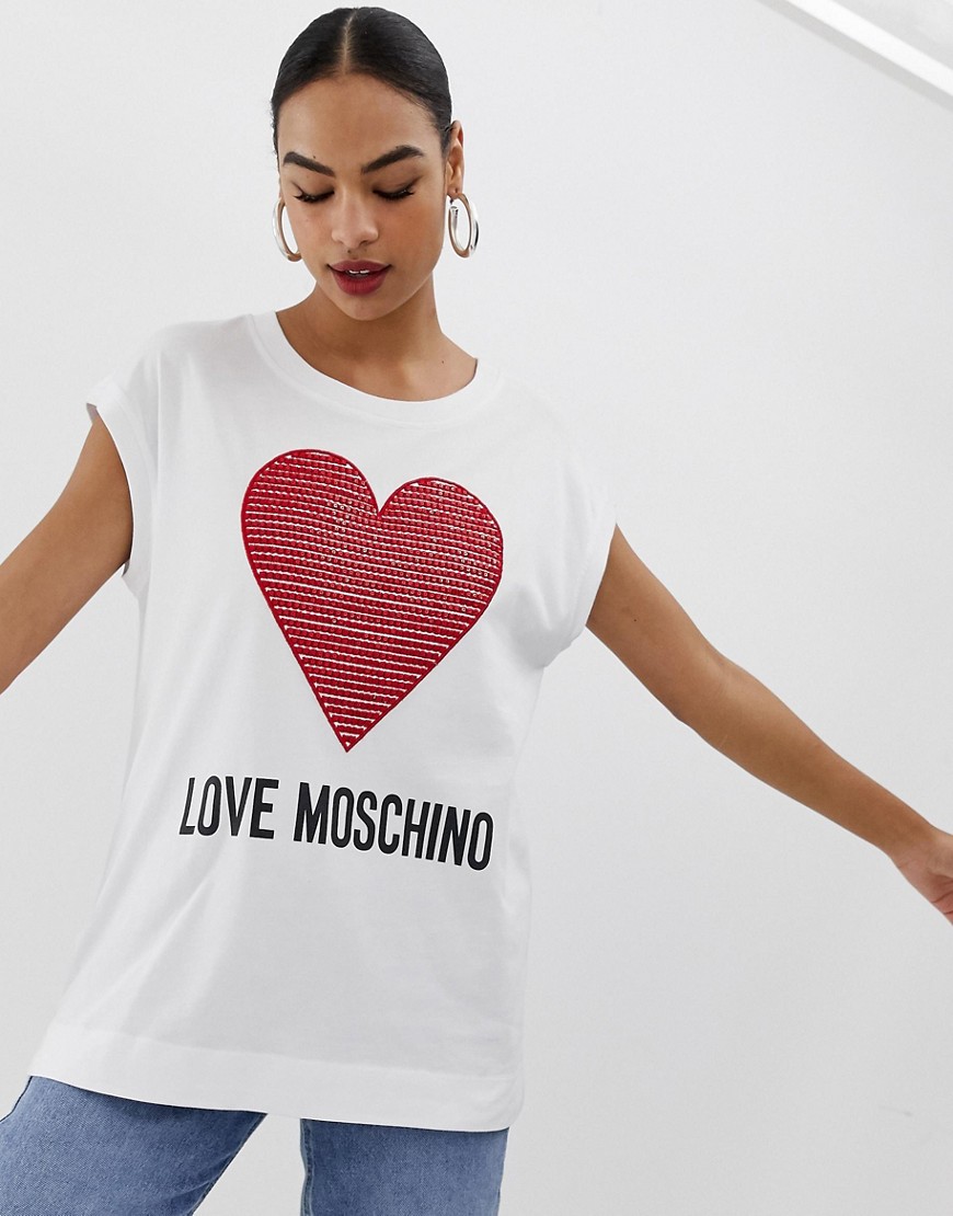 Love Moschino oversized t-shirt with heart motif