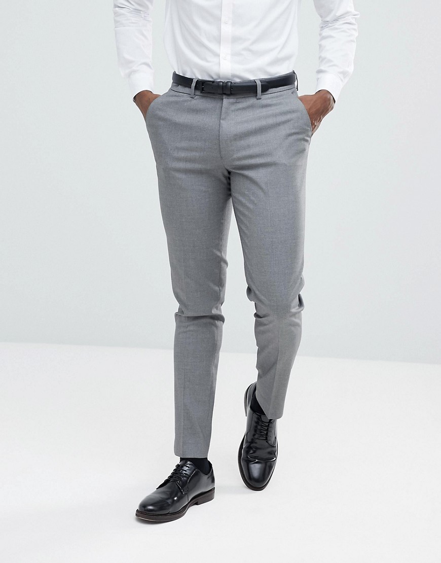 ASOS DESIGN skinny suit trousers in mid grey