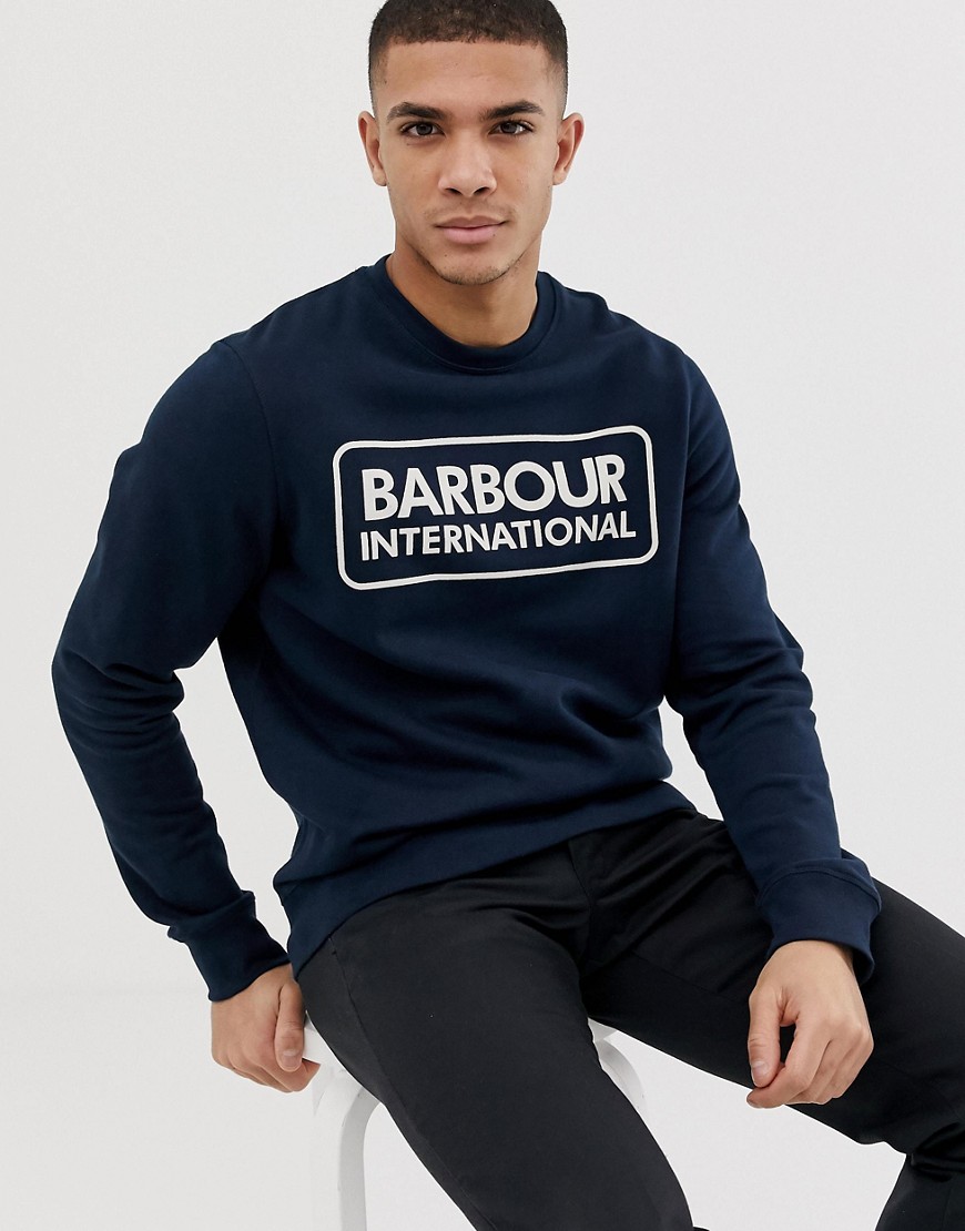 Barbour International large logo sweat in navy