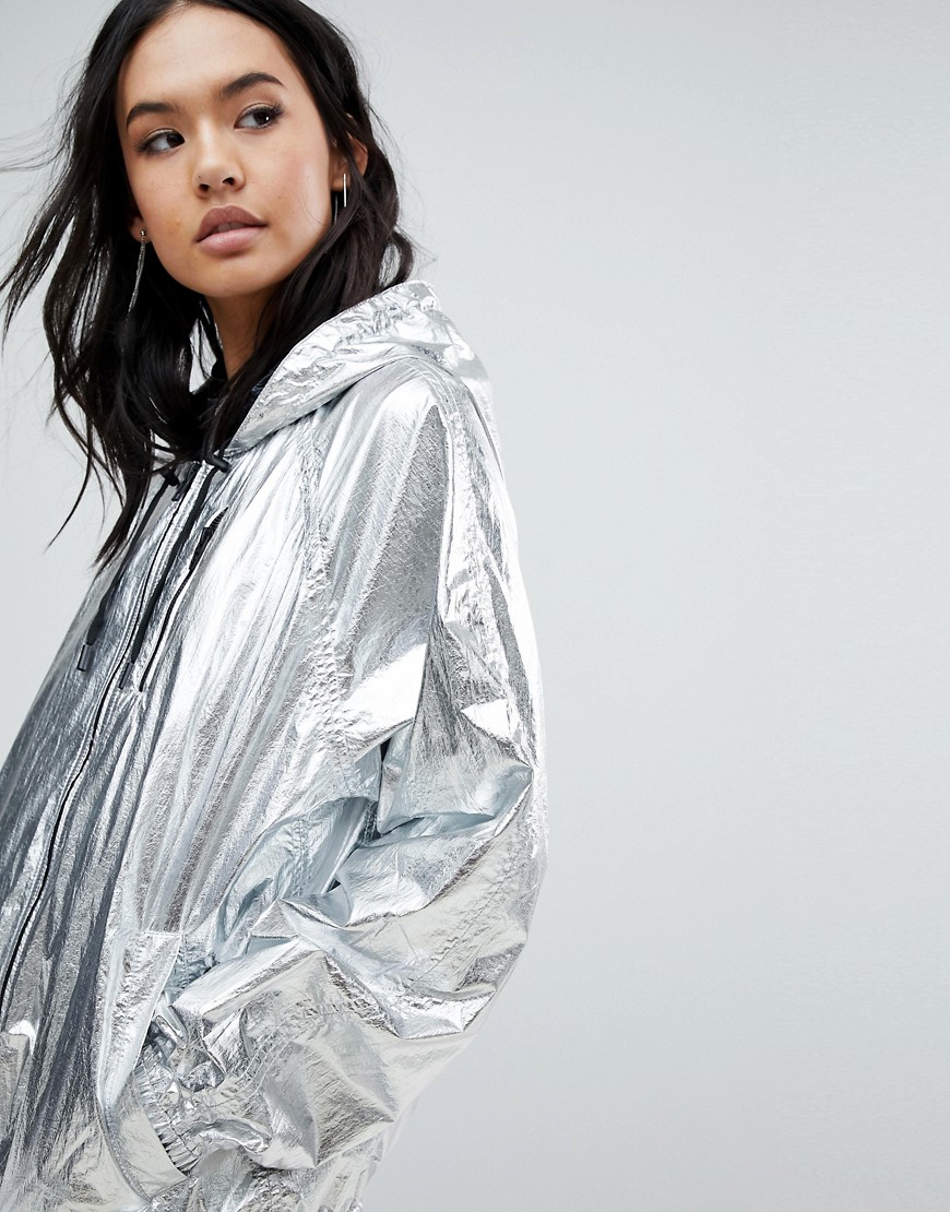 Двусторонняя непромокаемая куртка на серебристой подкладке Blank NYC 
