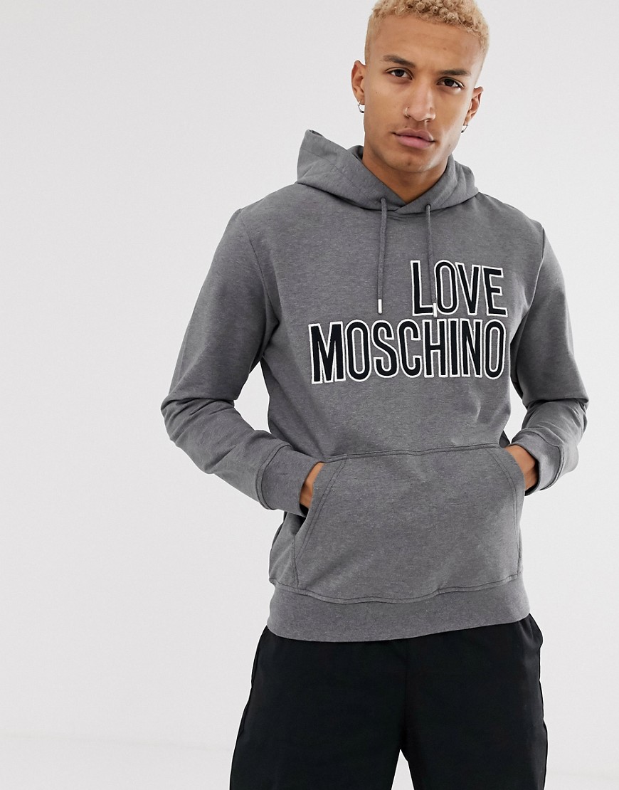 Love Moschino embroidered logo hoodie