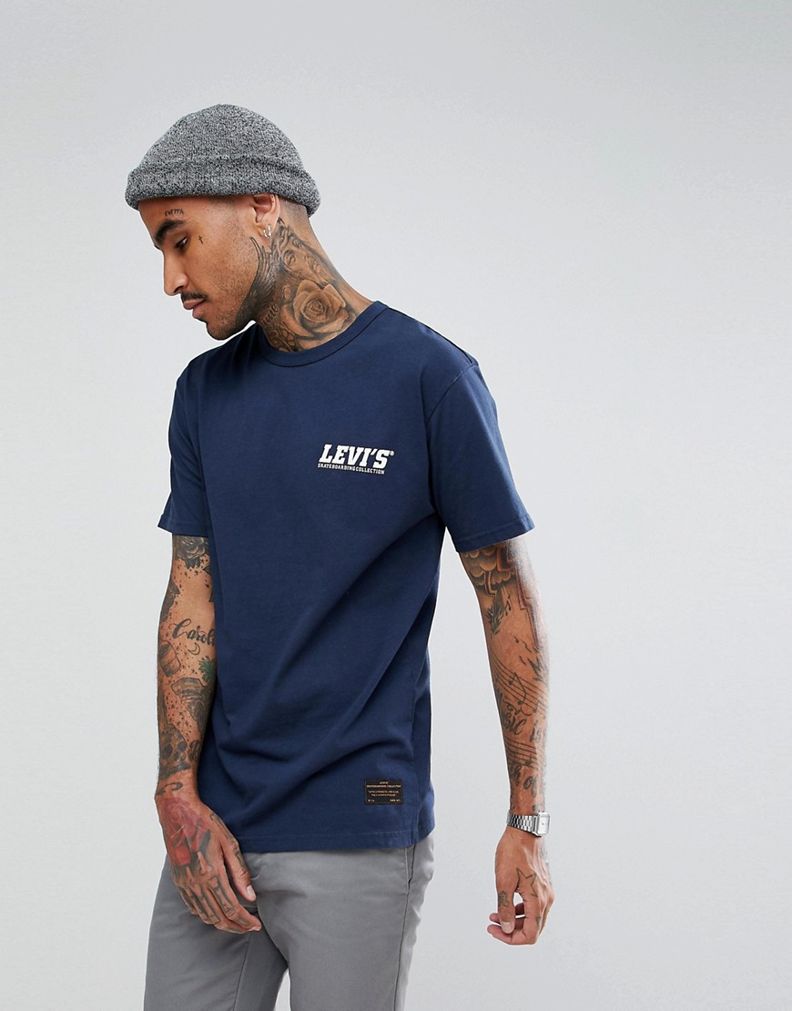 Levis Skateboarding T-Shirt With Chest Logo In Navy - Navy