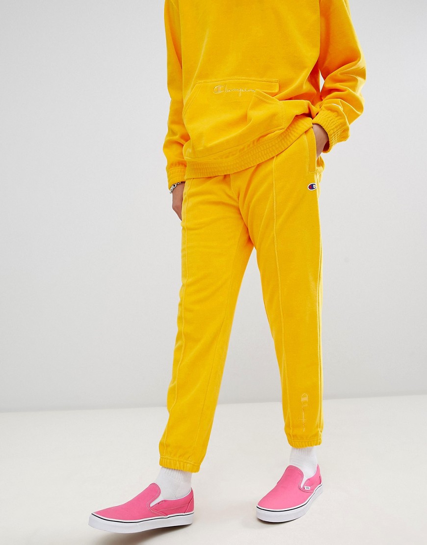 Champion velour joggers in yellow