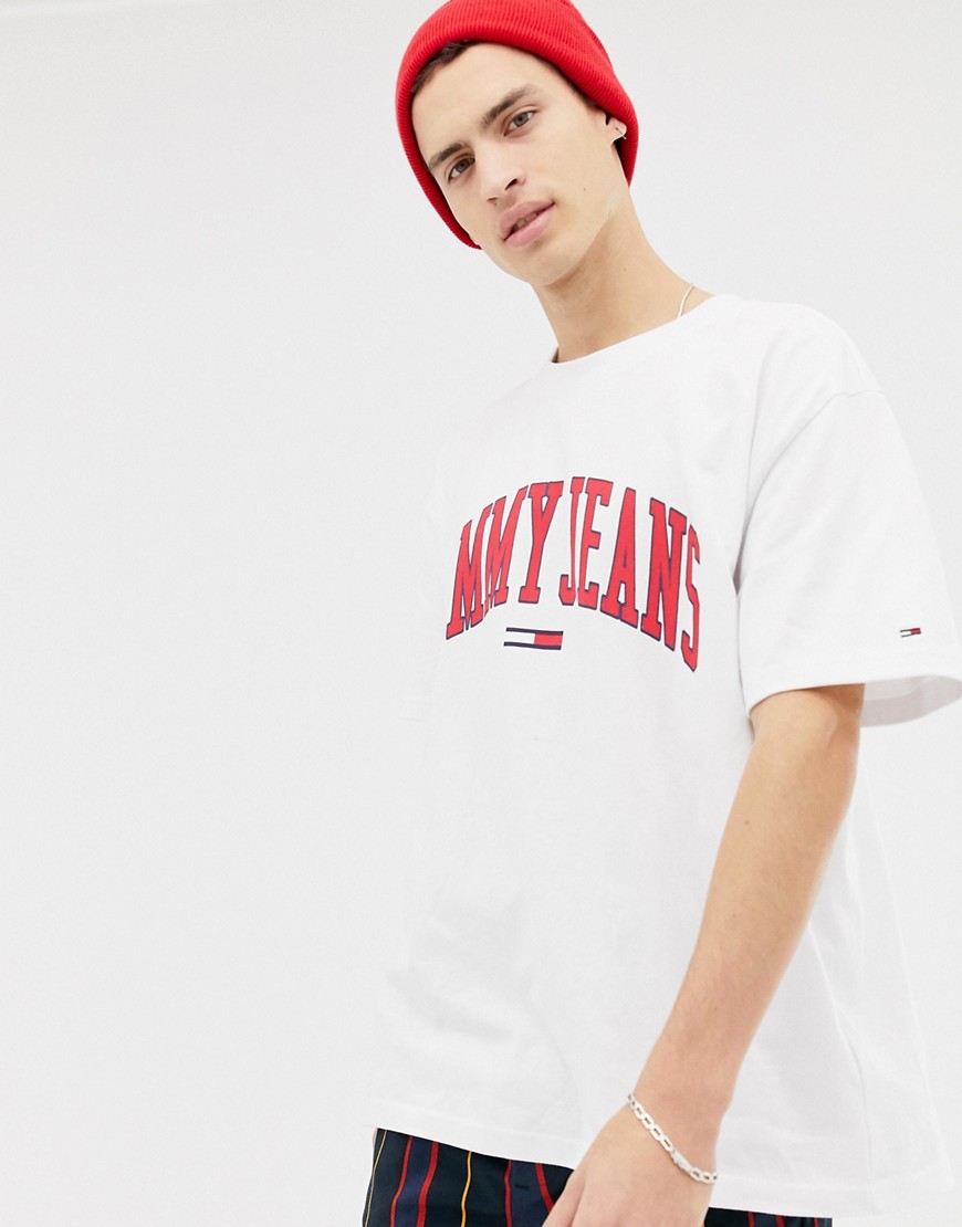 Tommy Jeans relaxed fit collegiate capsule t-shirt in white