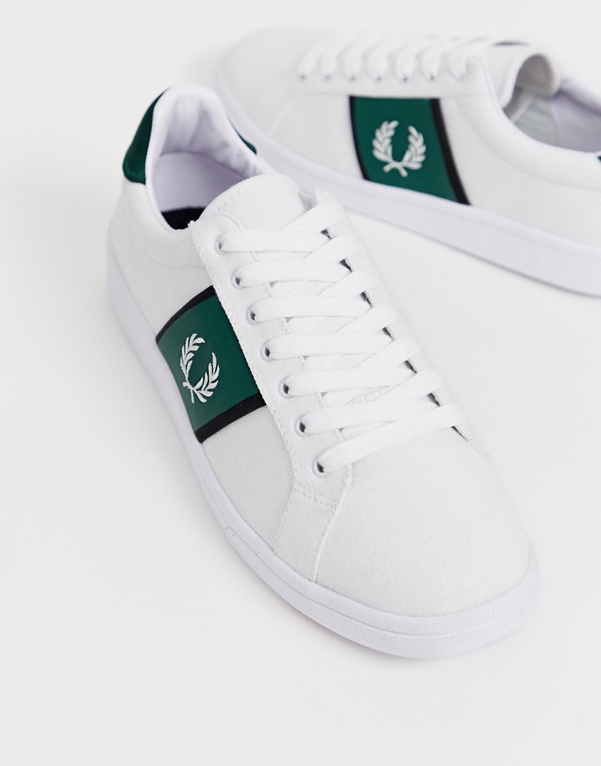 Fred Perry B721 canvas tricot trainers in white
