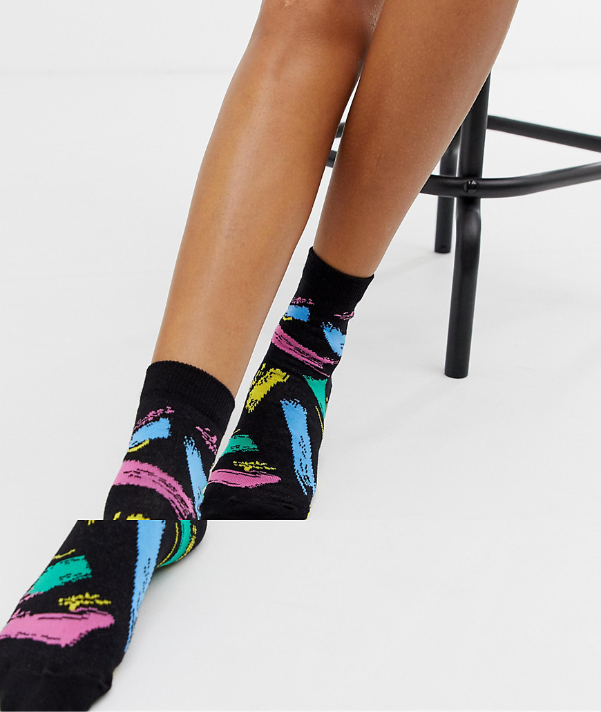 ASOS DESIGN 80s print ankle socks