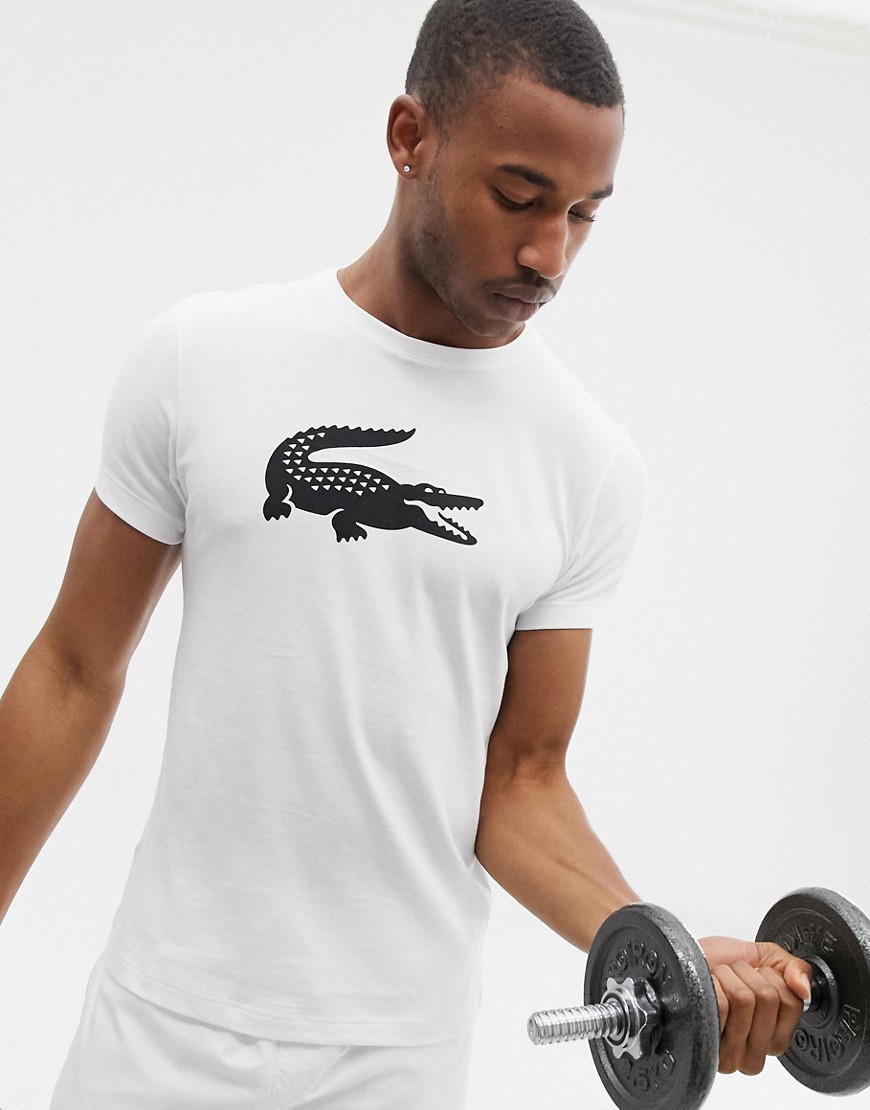 Lacoste Sport large croc logo t-shirt in white