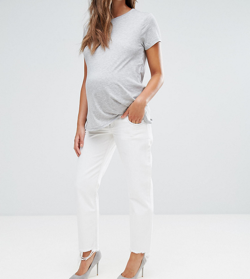 Белые прямые джинсы ASOS MATERNITY FLORENCE - Белый 