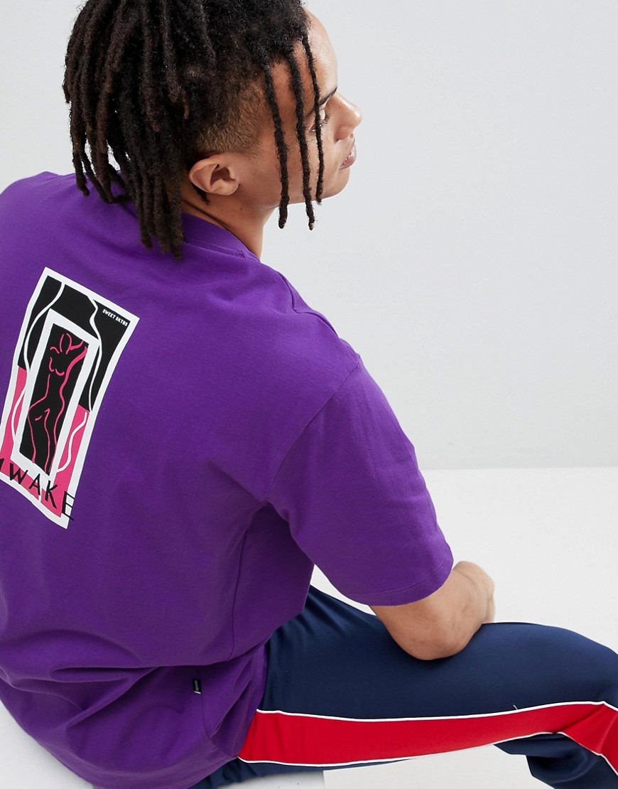 SWEET SKTBS 90s Loose T-Shirt with Awake Print in Purple