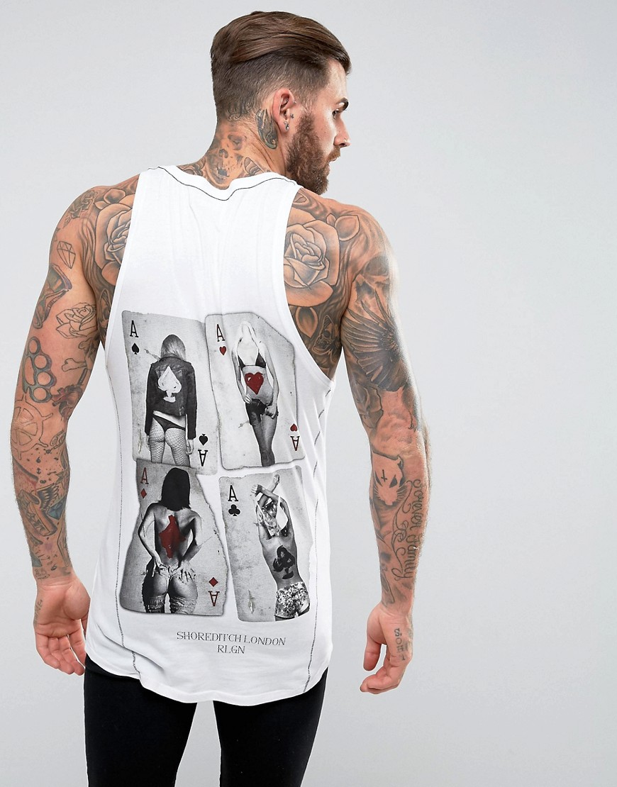 Religion Vest With Playing Cards - White