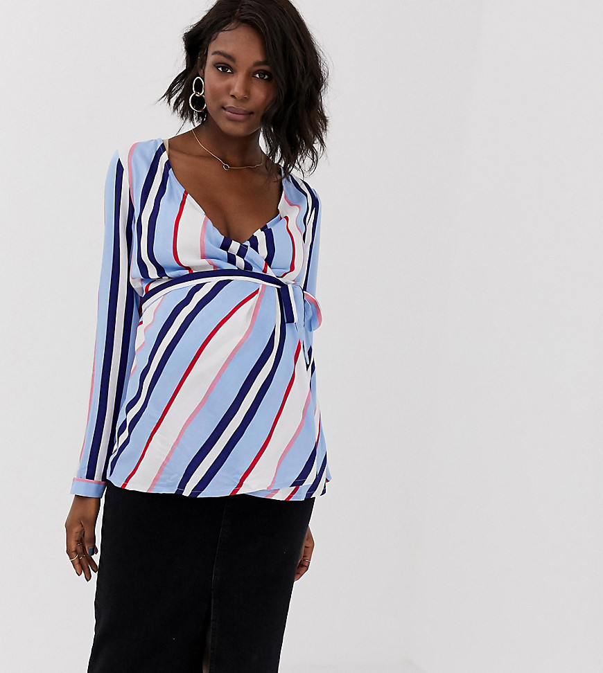 Mamalicious maternity stripe wrap top