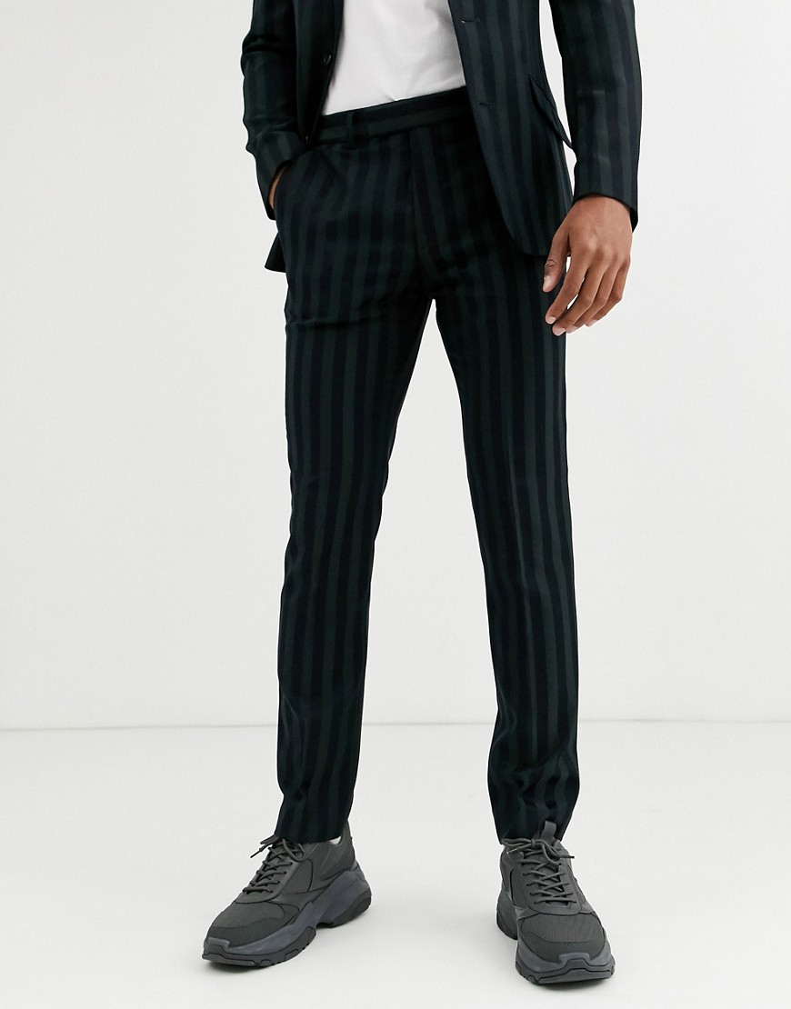 ASOS DESIGN skinny suit trousers in tonal stripe