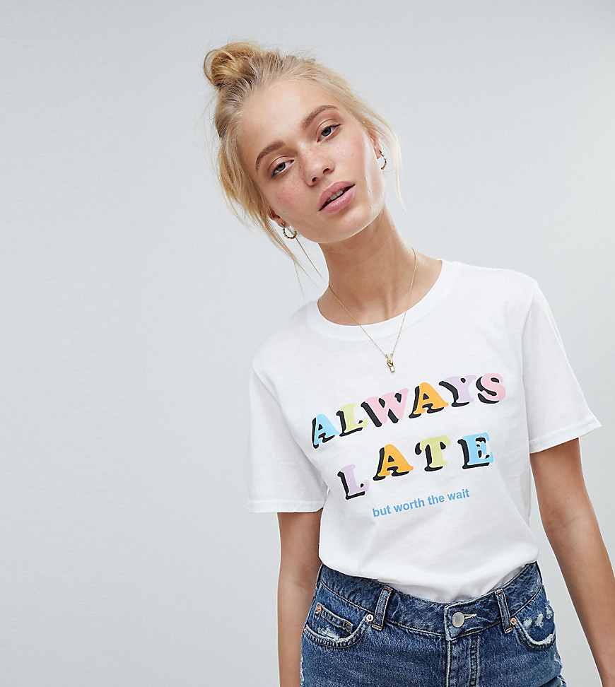 Adolescent Clothing t-shirt with always late print - White