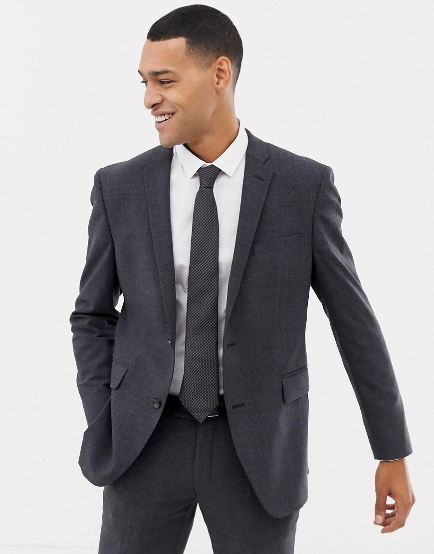 Esprit slim fit commuter suit jacket in grey check