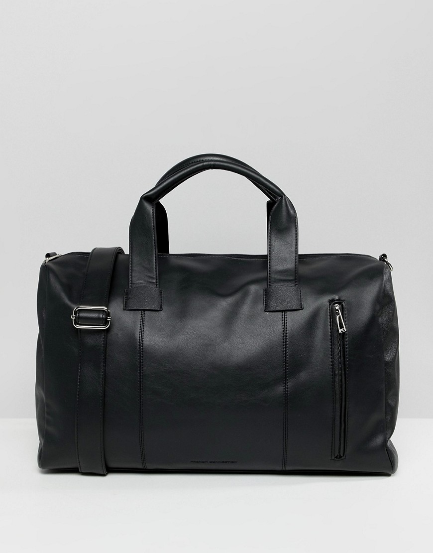 French Connection Faux Leather Smart Holdall - Black
