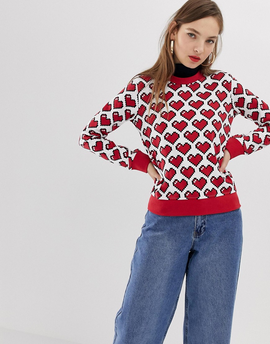 Love Moschino allover heart print sweatshirt
