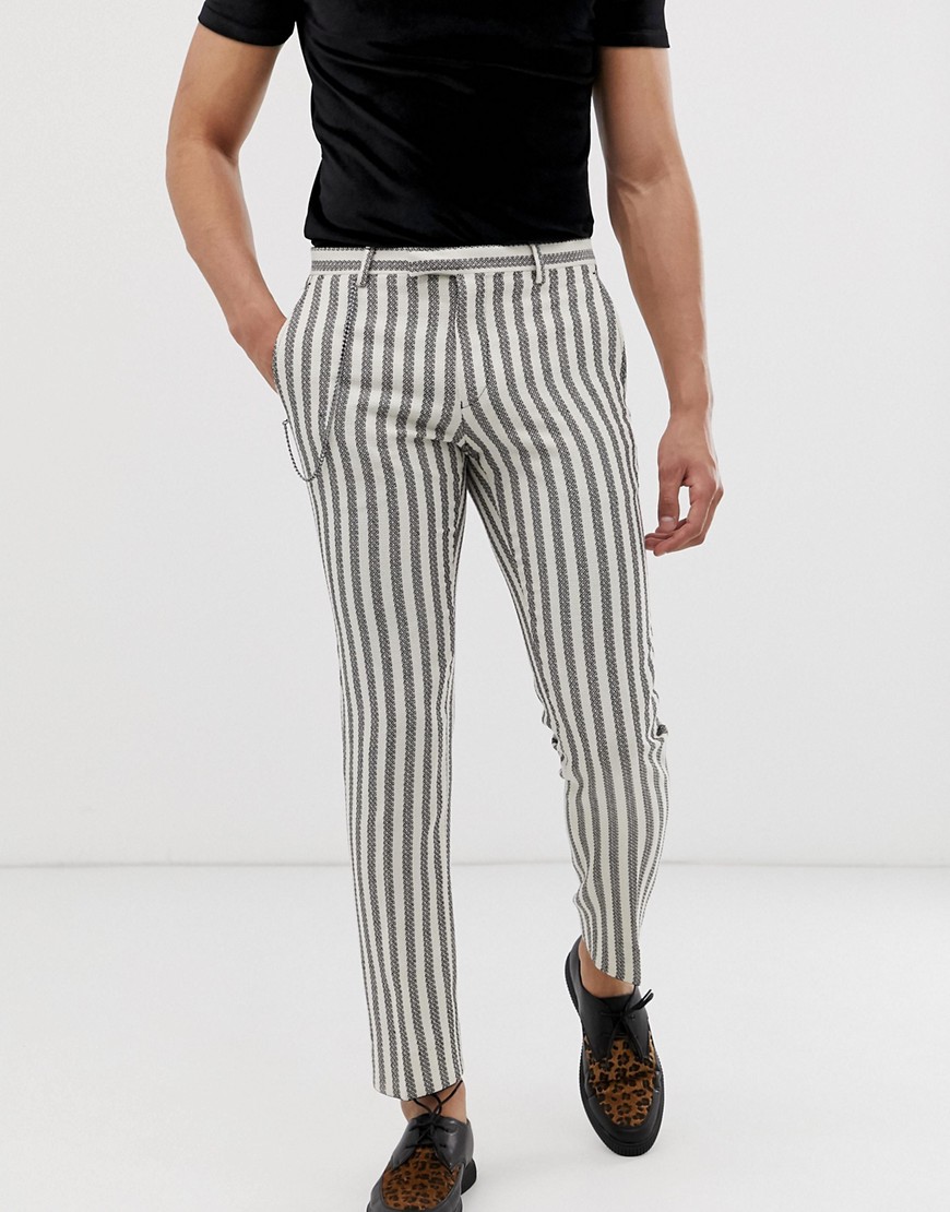 Twisted Tailor super skinny trousers with textured stripe
