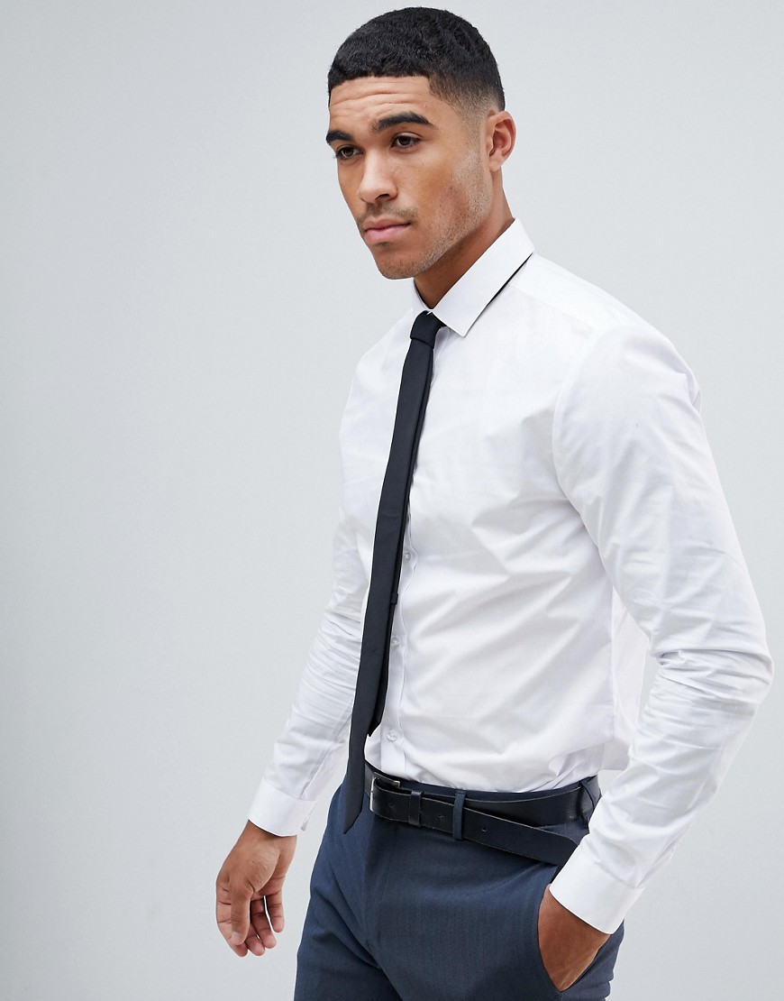 River Island slim fit smart shirt in white