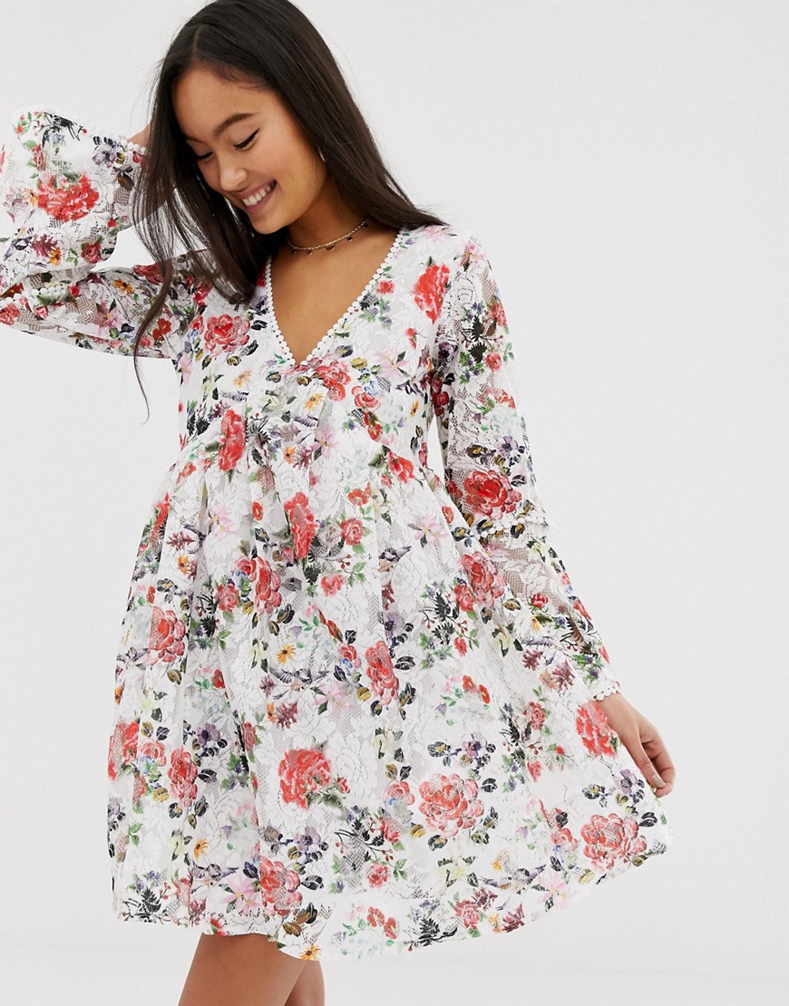 QED London smock dress in floral print