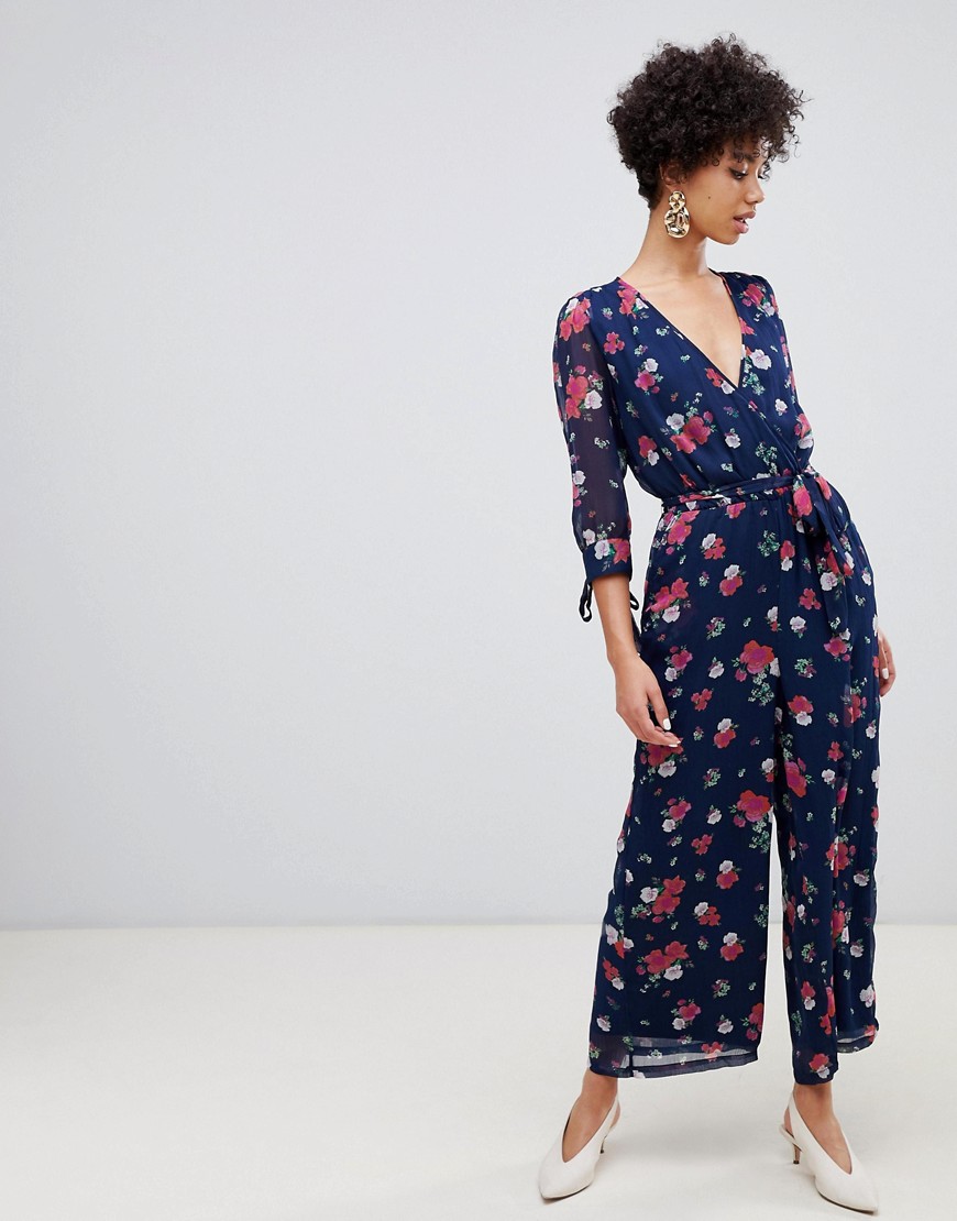 Vero Moda 3/4 length floral jumpsuit