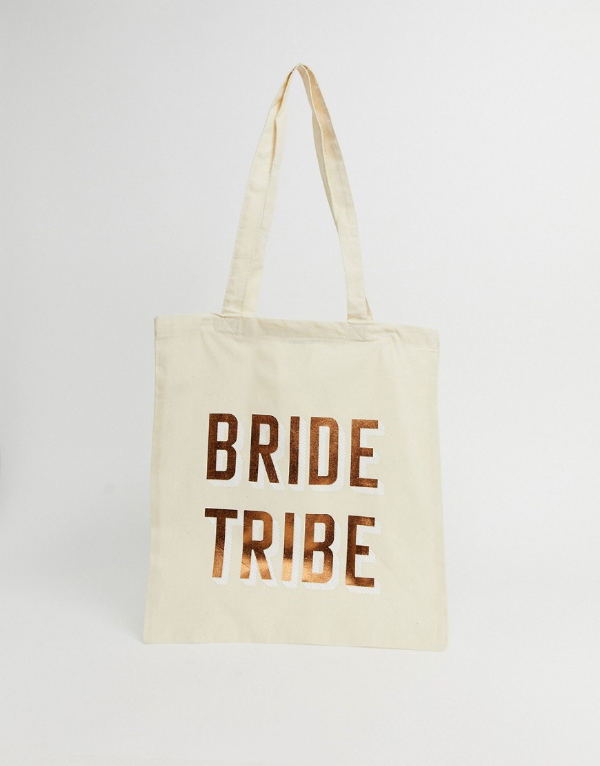 ASOS DESIGN bride tribe canvas tote bag